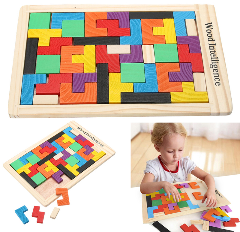 Mainan Puzzle Tangram Tetris MultiColor